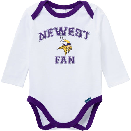 3-Piece Baby Boys Minnesota Vikings Bodysuit, Active Pant and Cap Set