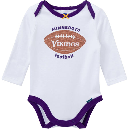 3-Piece Baby Girls Minnesota Vikings Bodysuit, Pants & Headband Set