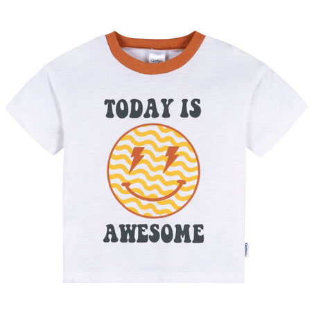 3-Piece Infant & Toddler Boys Awesome Yellow T-Shirts & Shorts