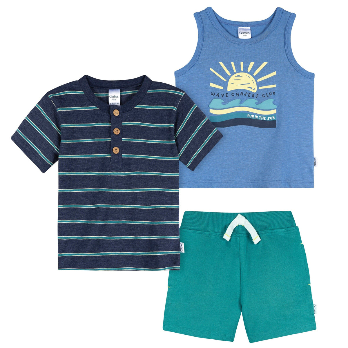 3-Piece Infant & Toddler Boys Stars & Stripes T-Shirts & Shorts Outfits & Sets Gerber® 