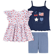 3-Piece Infant & Toddler Girls Usa T-Shirts & Shorts Outfits & Sets Gerber® 