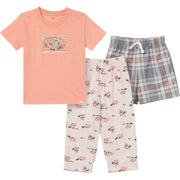 3-Piece Toddler Boys Woodlands T-Shirt, Shorts & Pants Pajama Set Sleepwear Gerber® 