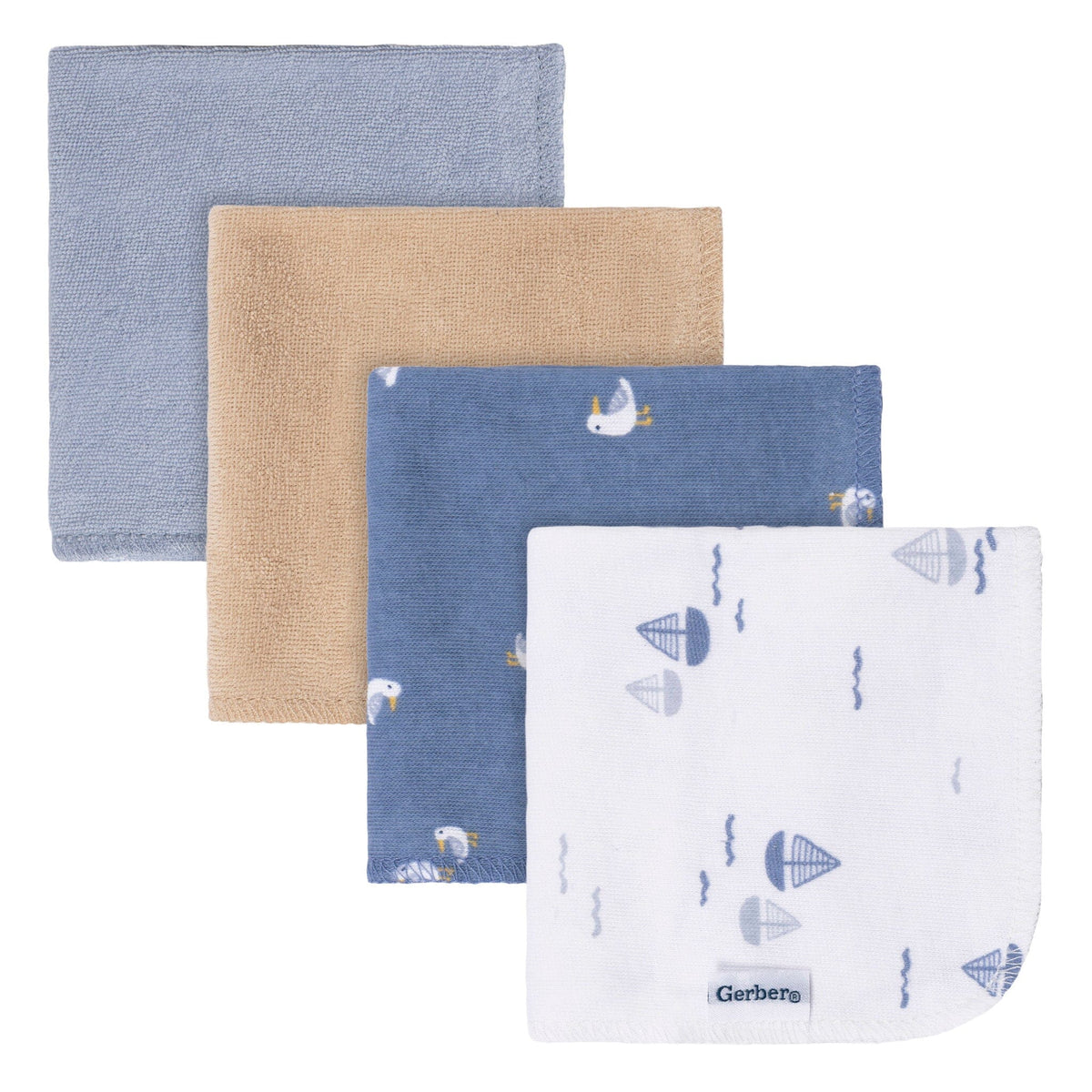 4-Pack Baby Boys Little Lighthouse Terry Washcloths Bath Gerber® 