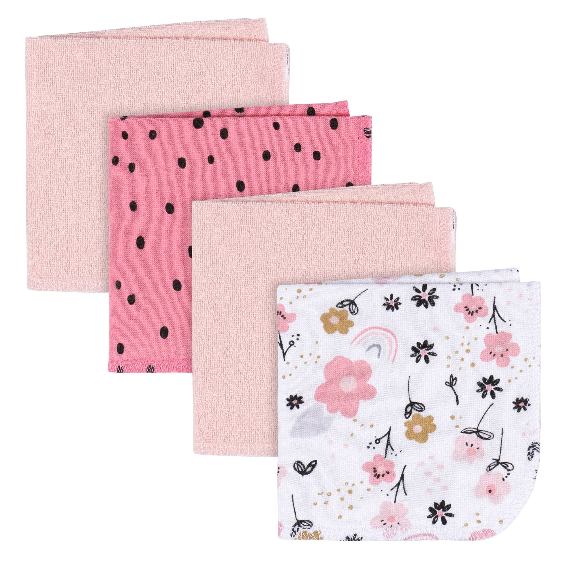 4-Pack Baby Girls Bear Terry Washcloths Bath Gerber® 