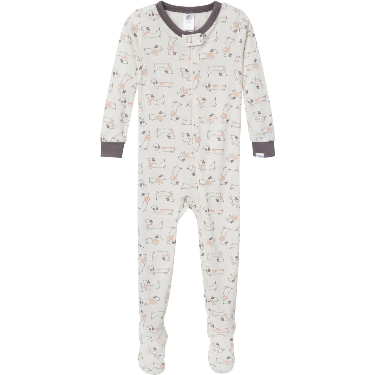 4-Pack Baby & Toddler Neutral Dog Snug Fit Footed Pajamas