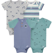 4-Pack Baby Boys Catch Me Fishing Short Sleeve Bodysuits onesies Gerber® 