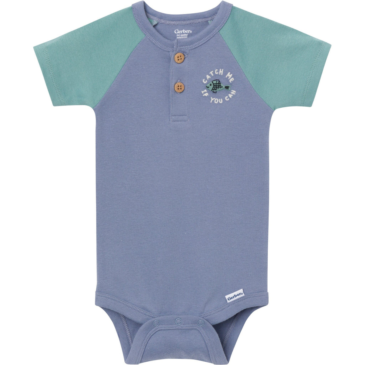 4-Pack Baby Boys Catch Me Fishing Short Sleeve Bodysuits onesies Gerber® 
