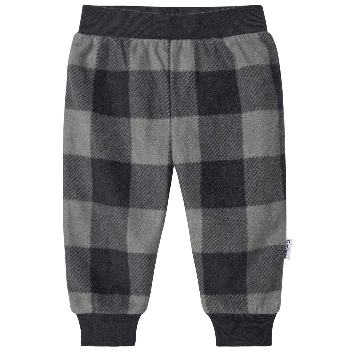 4-Pack Baby Boys Navy Gingham Fleece Pants