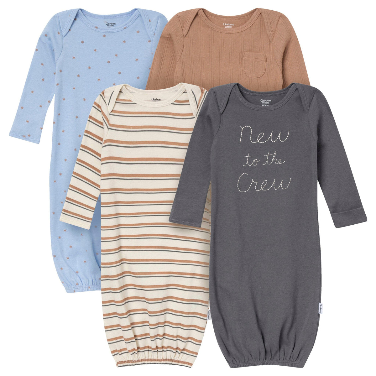 4-Pack Baby Boys New To The Crew Gowns Gerber® 