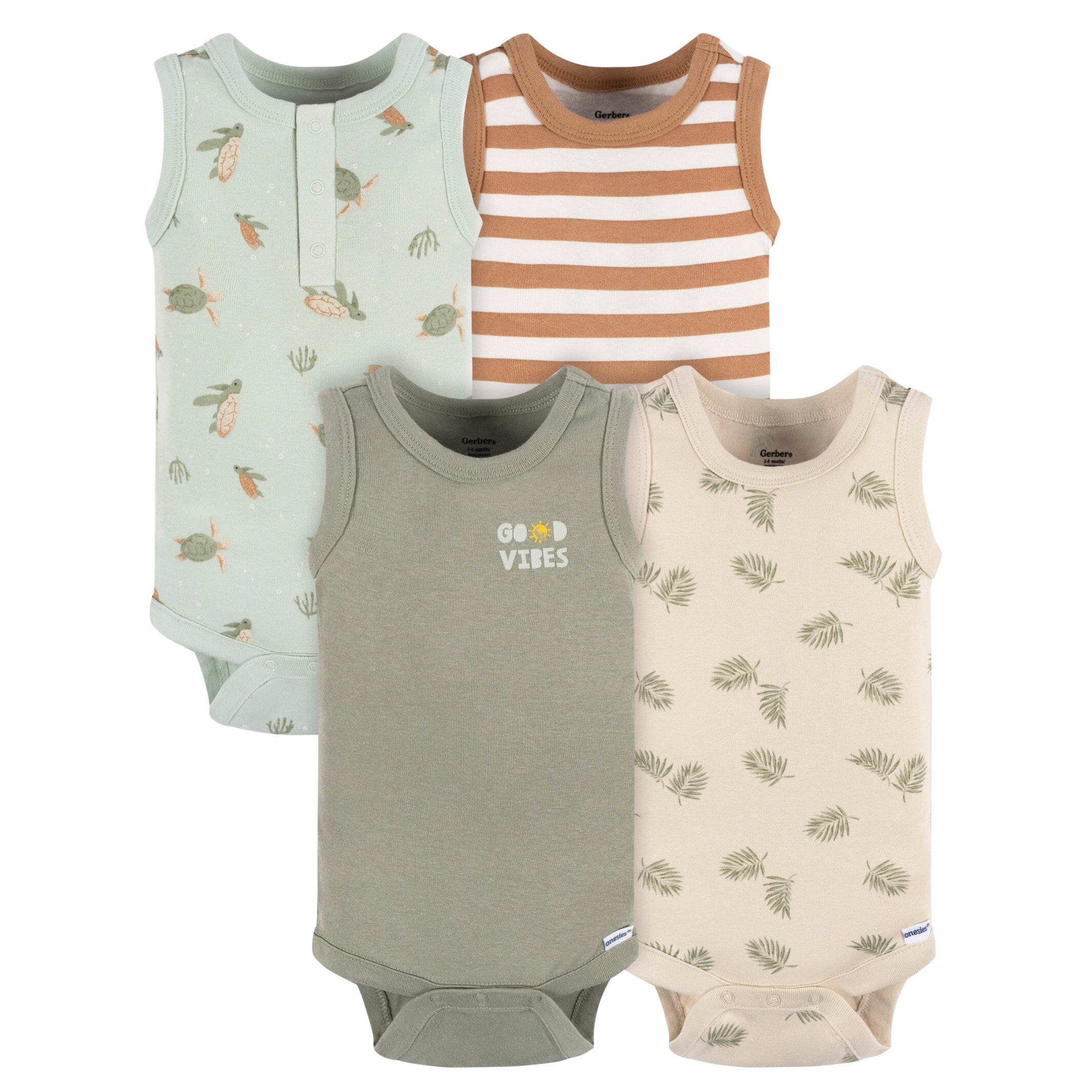4-Pack Baby Boys Sea Turtles Onesies® Bodysuits