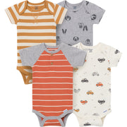 4-Pack Baby Boys Trucks & Dogs Short Sleeve Bodysuits onesies Gerber® 