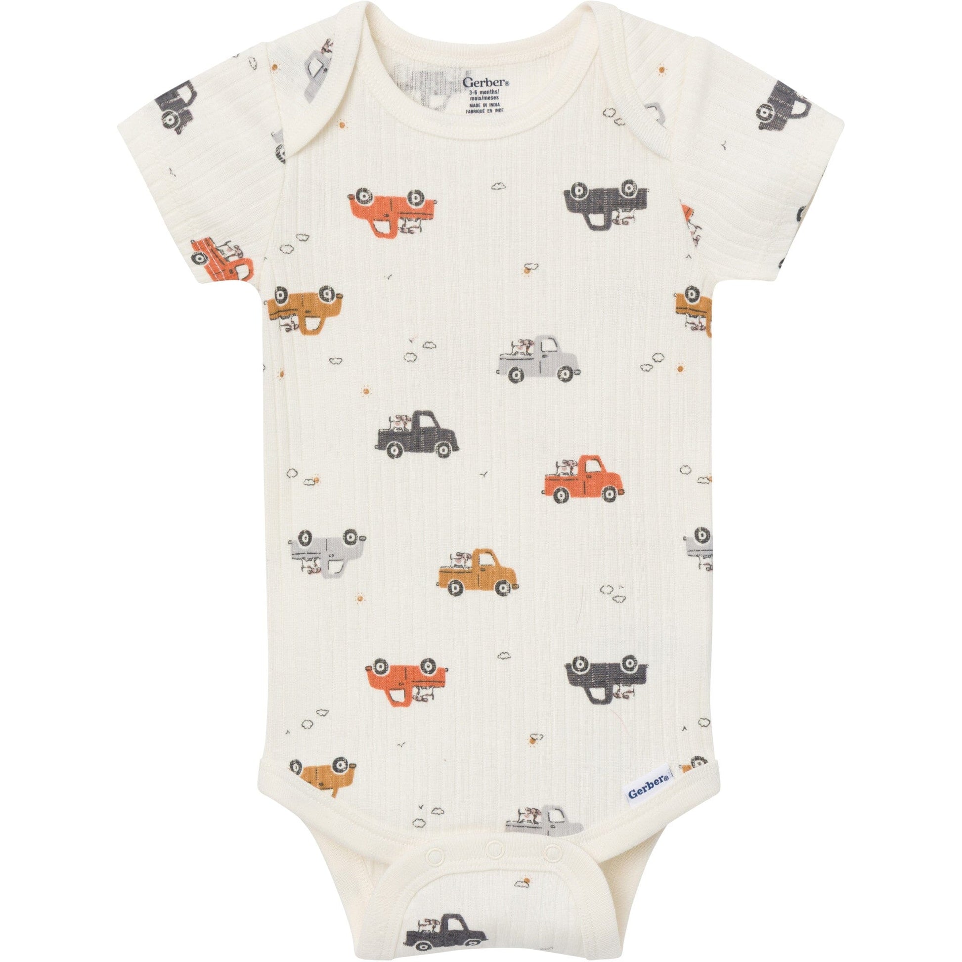 4-Pack Baby Boys Trucks & Dogs Short Sleeve Bodysuits onesies Gerber® 