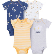 4-Pack Baby Girls Bee Flower Garden Short Sleeve Bodysuits onesies Gerber® 