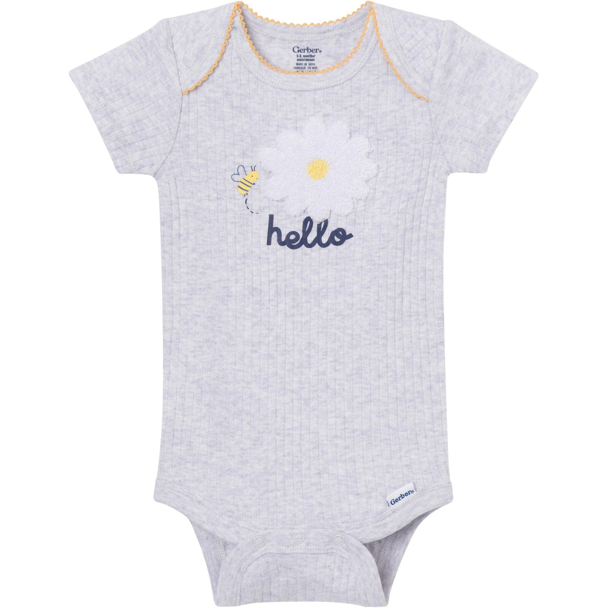 4-Pack Baby Girls Bee Flower Garden Short Sleeve Bodysuits onesies Gerber® 