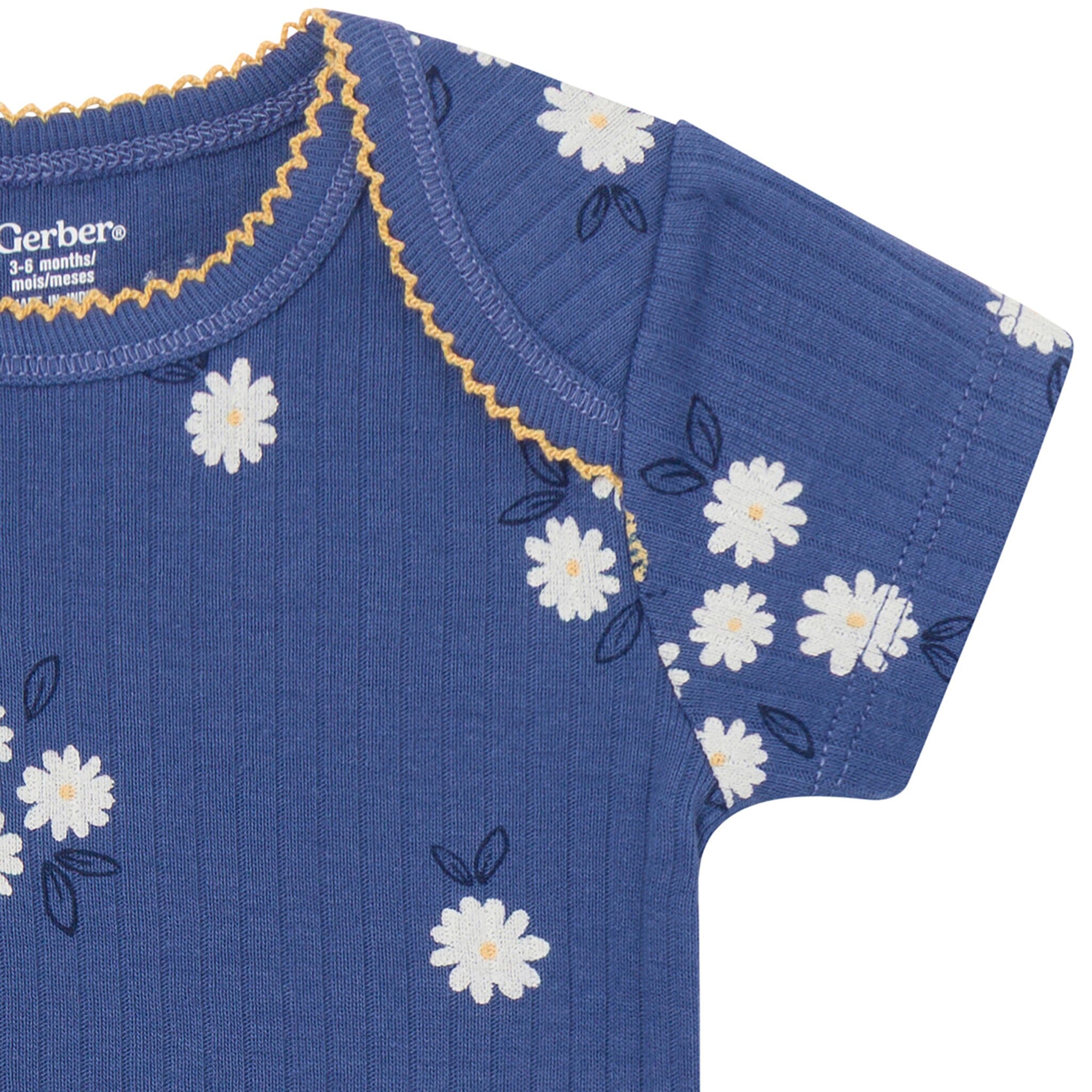 4-Pack Baby Girls Bee Flower Garden Short Sleeve Bodysuits onesies Gerber® 