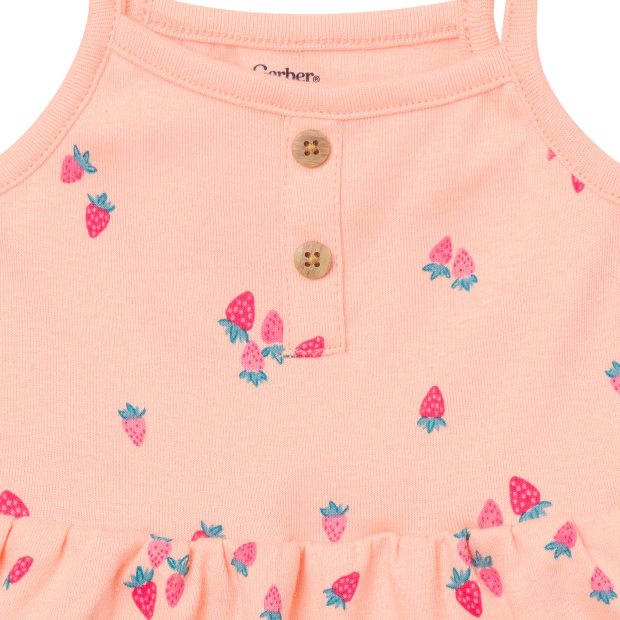 4-Pack Baby Girls Berries Sleeveless Bodysuits onesies Gerber® 