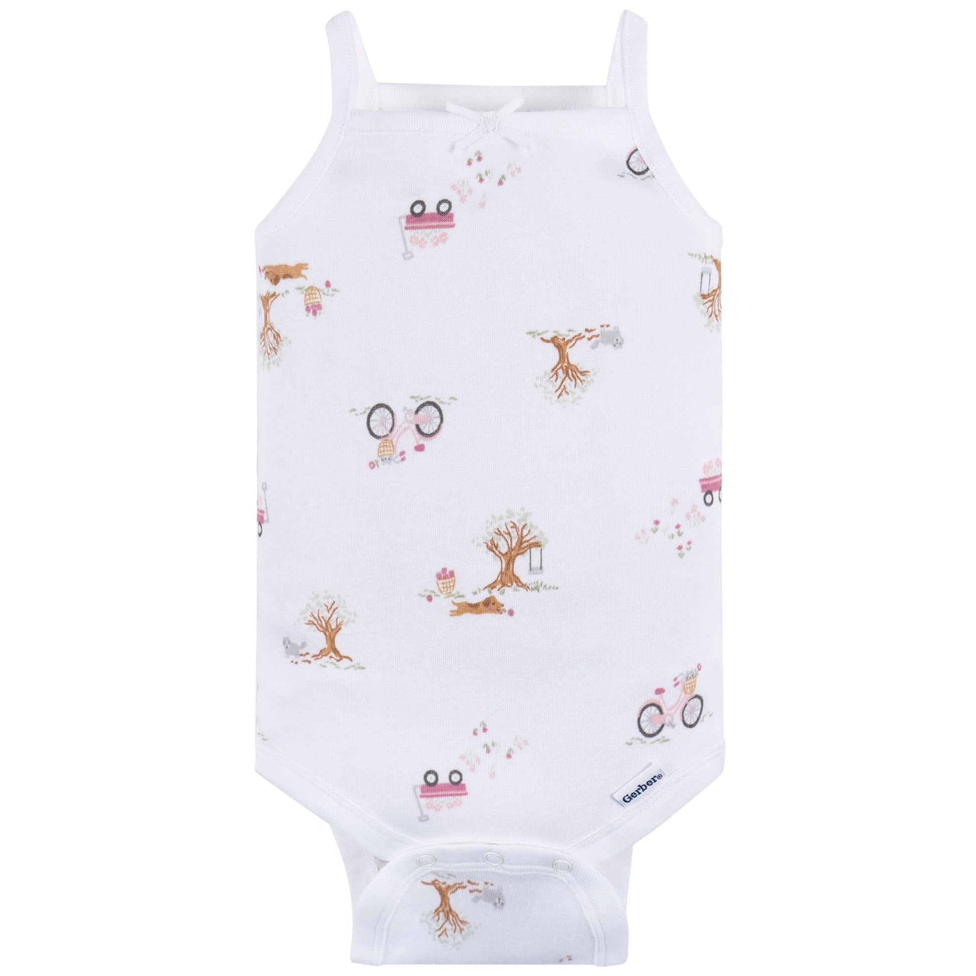 4-Pack Baby Girls Green Foral Sleeveless Onesies® Bodysuits