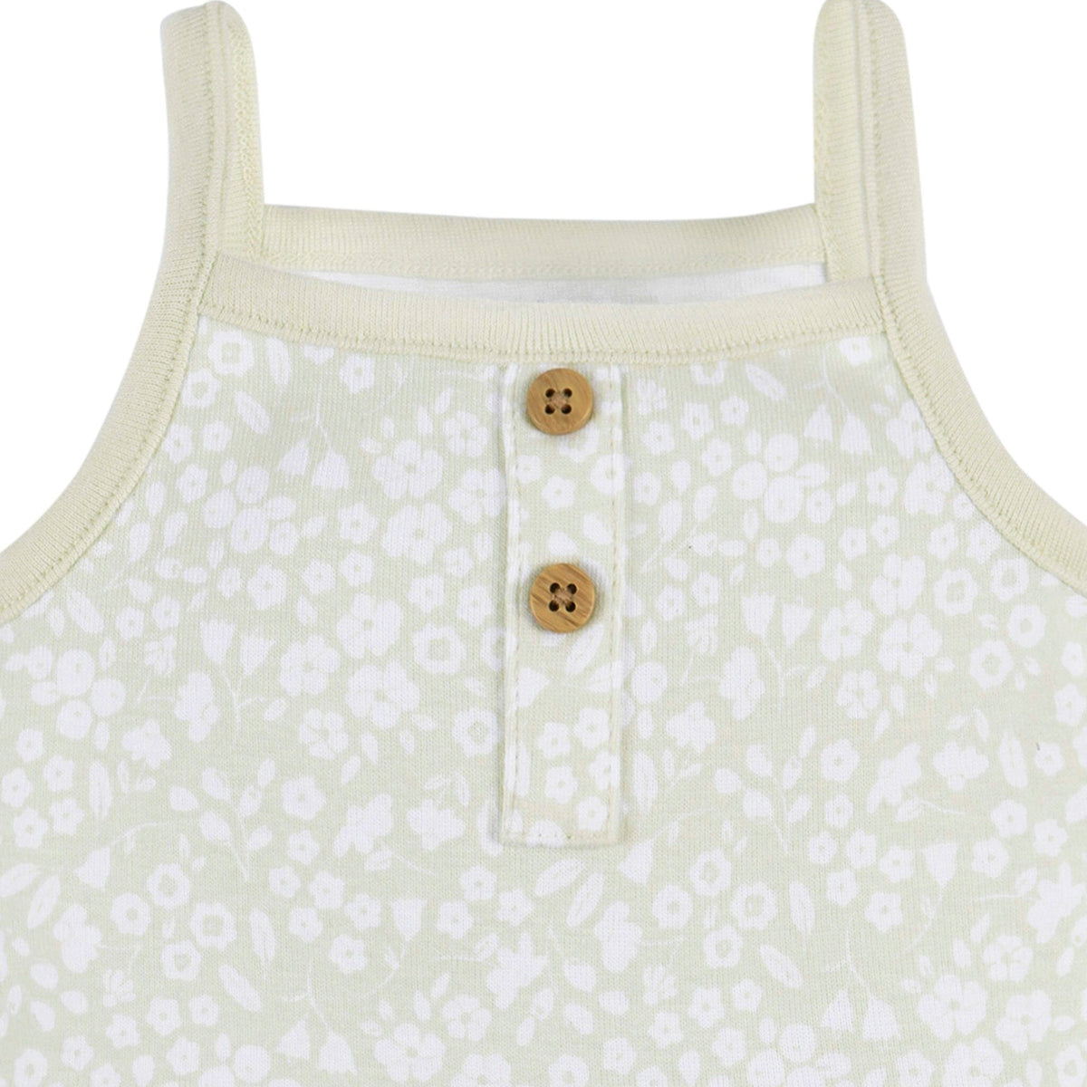 4-Pack Baby Girls Green Foral Sleeveless Onesies® Bodysuits