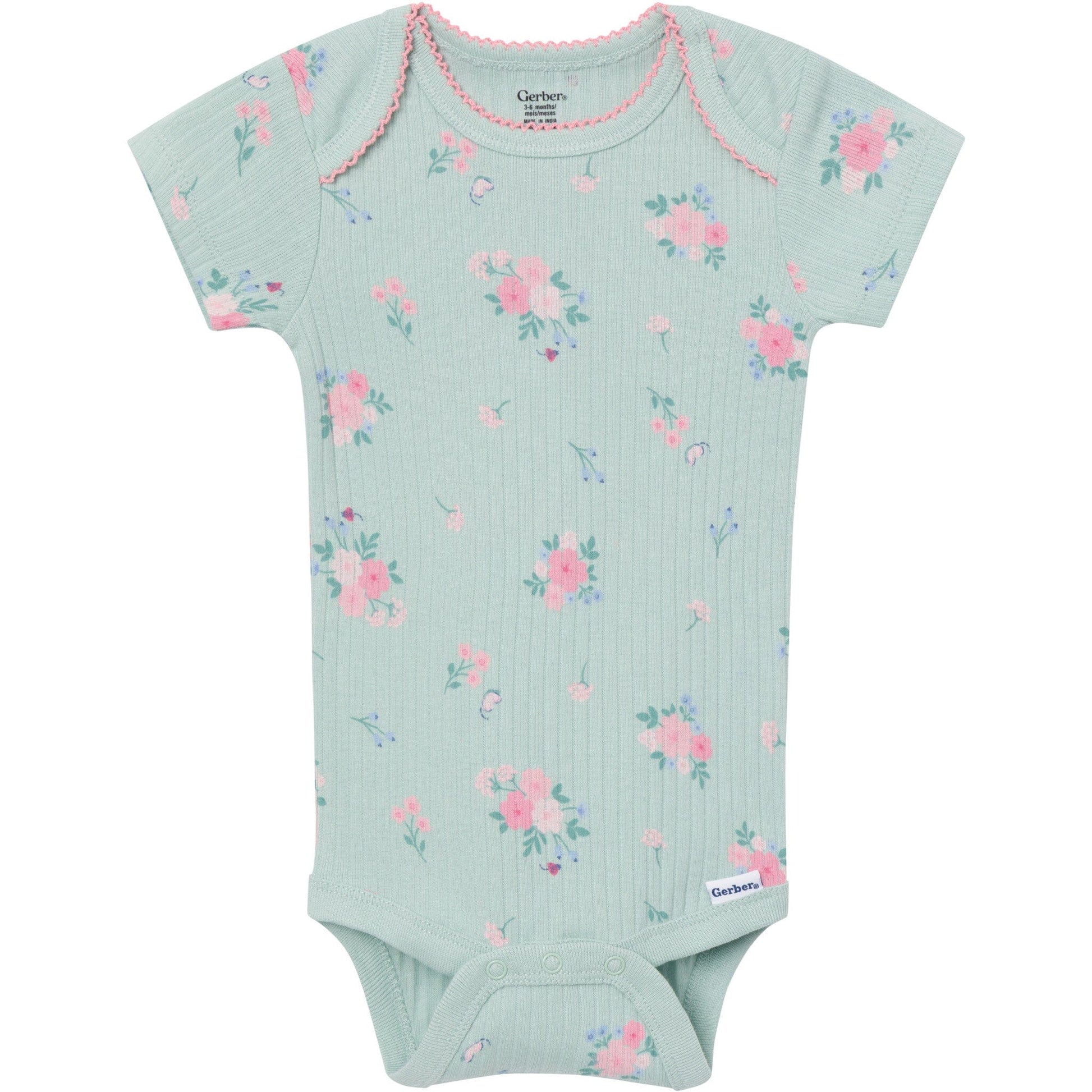 4-Pack Baby Girls Ladybug Pink Short Sleeve Bodysuits onesies Gerber® 