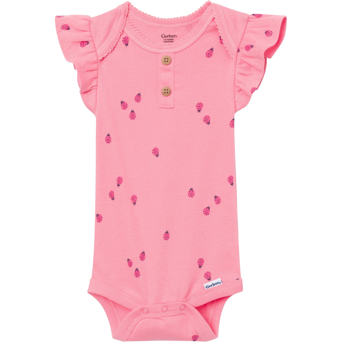 4-Pack Baby Girls Ladybug Pink Short Sleeve Bodysuits onesies Gerber® 