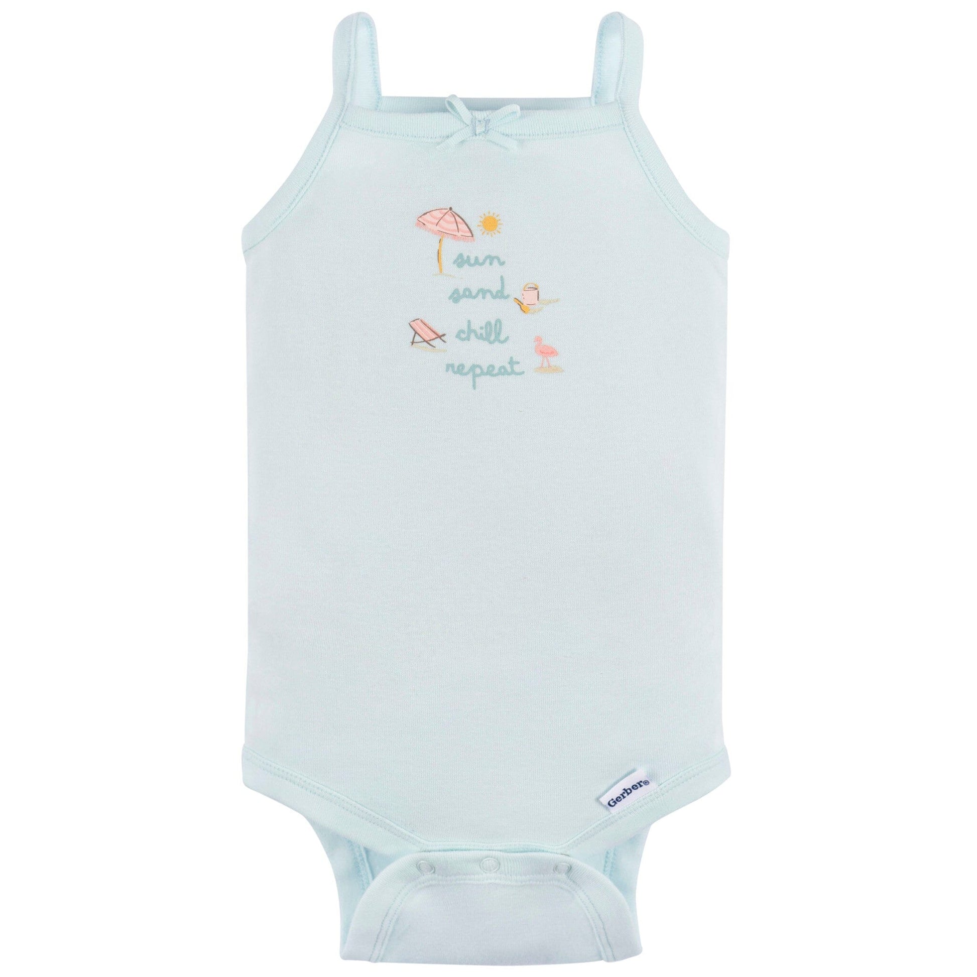 4-Pack Baby Girls Pink Flamingo Sleeveless Onesies® Bodysuits