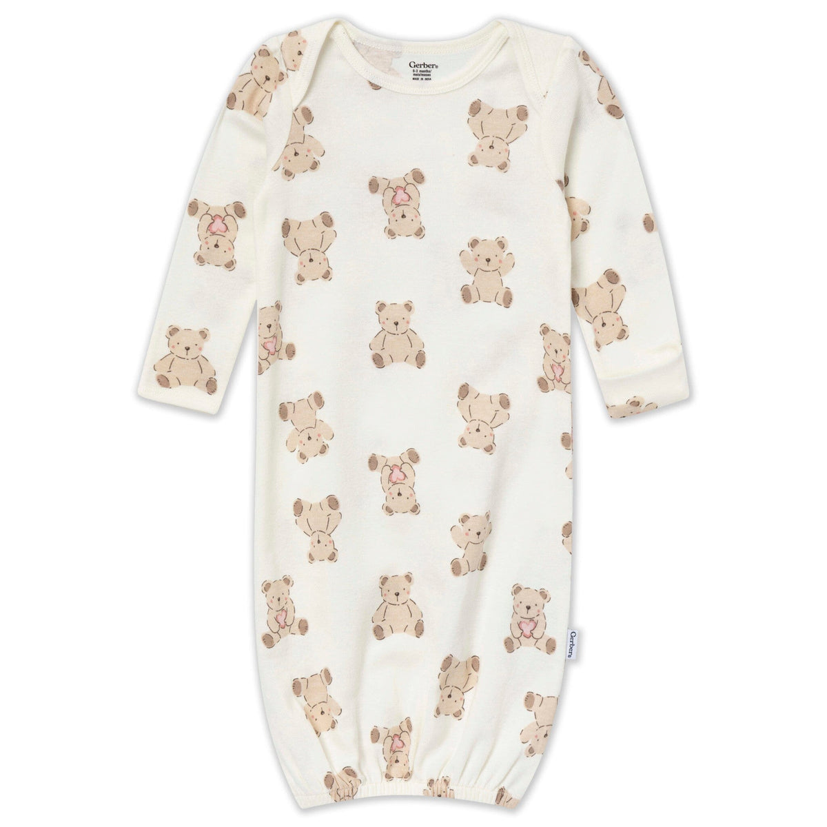 4-Pack Baby Girls Teddy Bear Gowns Gerber® 