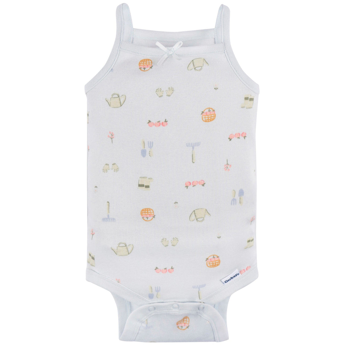 4-Pack Baby Girls White Floral Sleeveless Onesies® Bodysuits