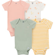 4-Pack Baby Neutral Fruit Picking Short Sleeve Bodysuits onesies Gerber® 