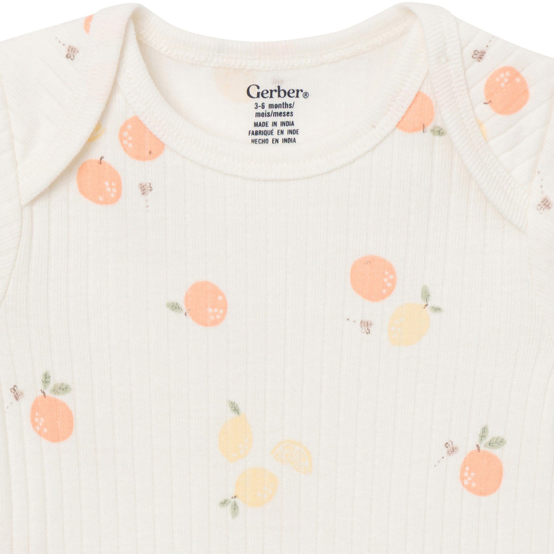 4-Pack Baby Neutral Fruit Picking Short Sleeve Bodysuits onesies Gerber® 