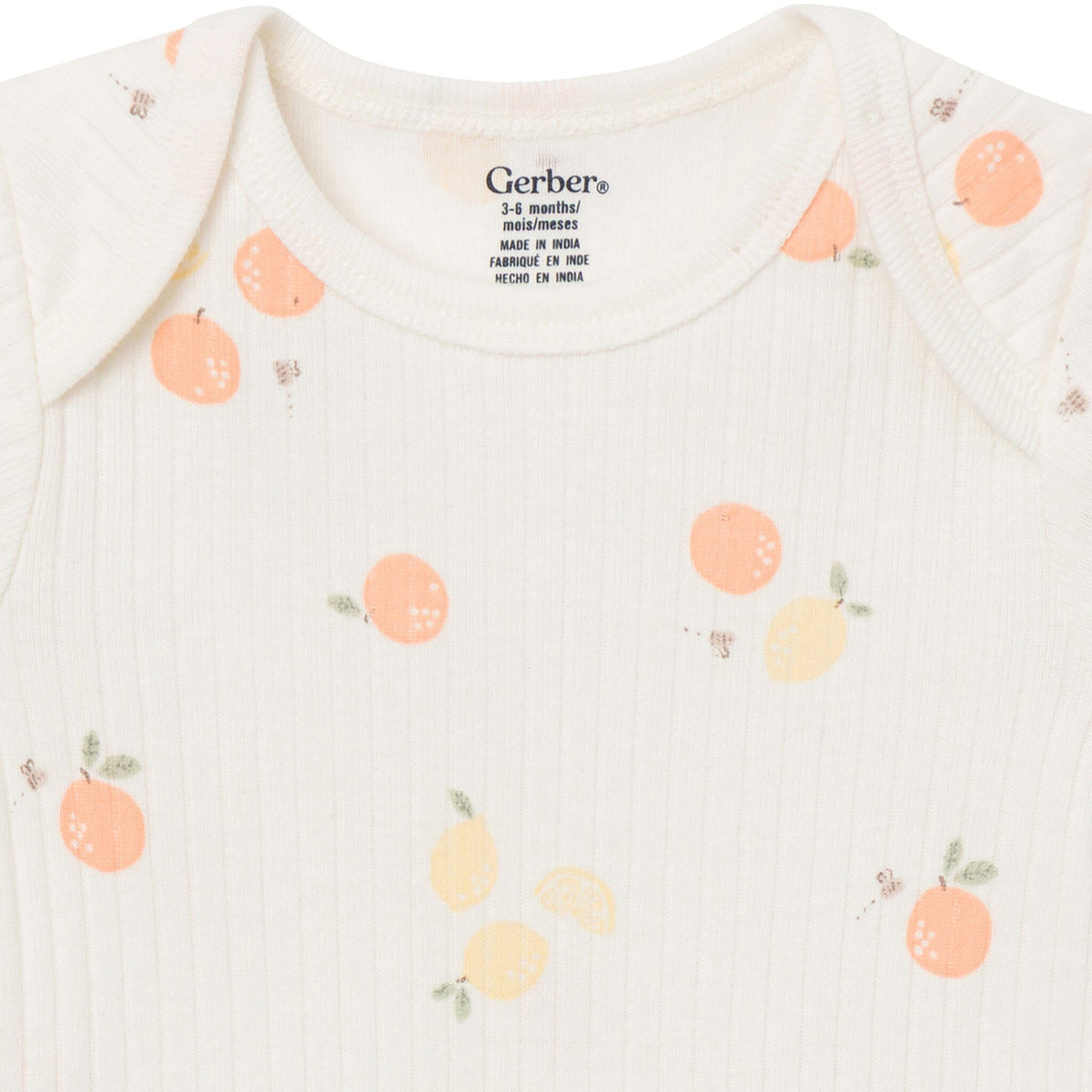 4-Pack Baby Neutral Fruit Picking Short Sleeve Bodysuits onesies Gerber® 