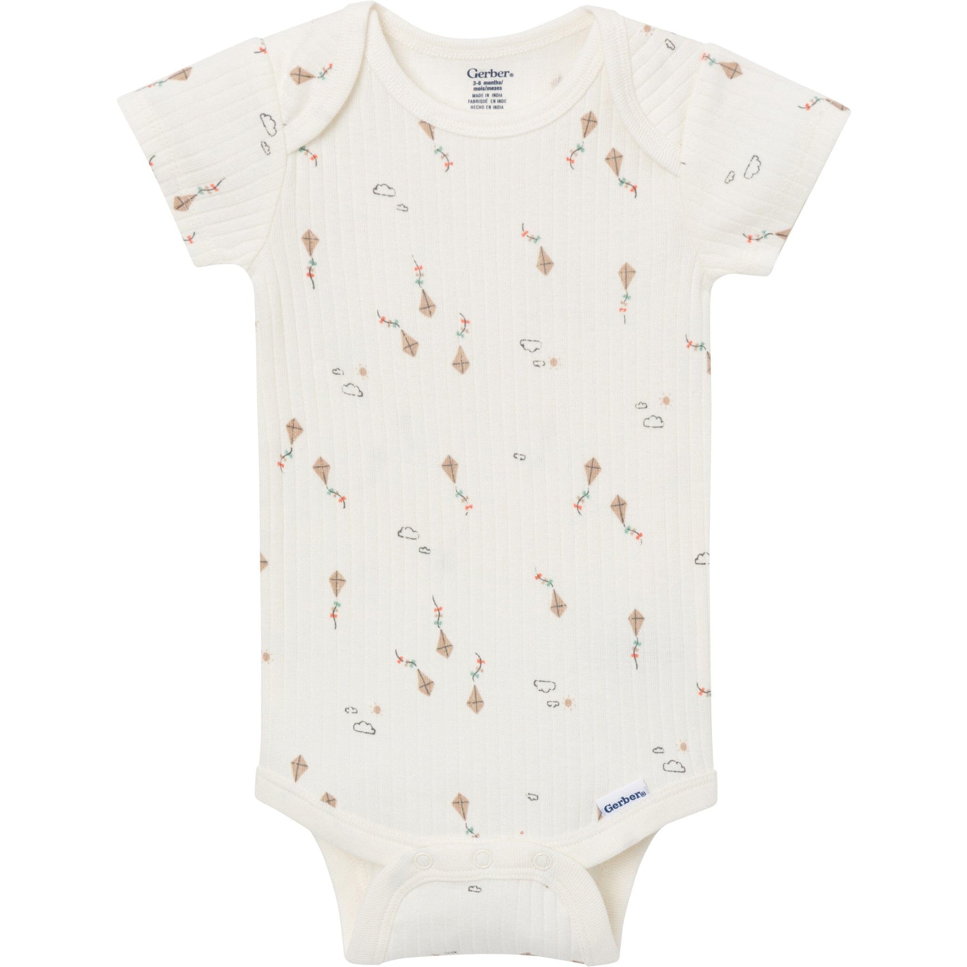 4-Pack Baby Neutral Sunny Day Kites Short Sleeve Bodysuits onesies Gerber® 