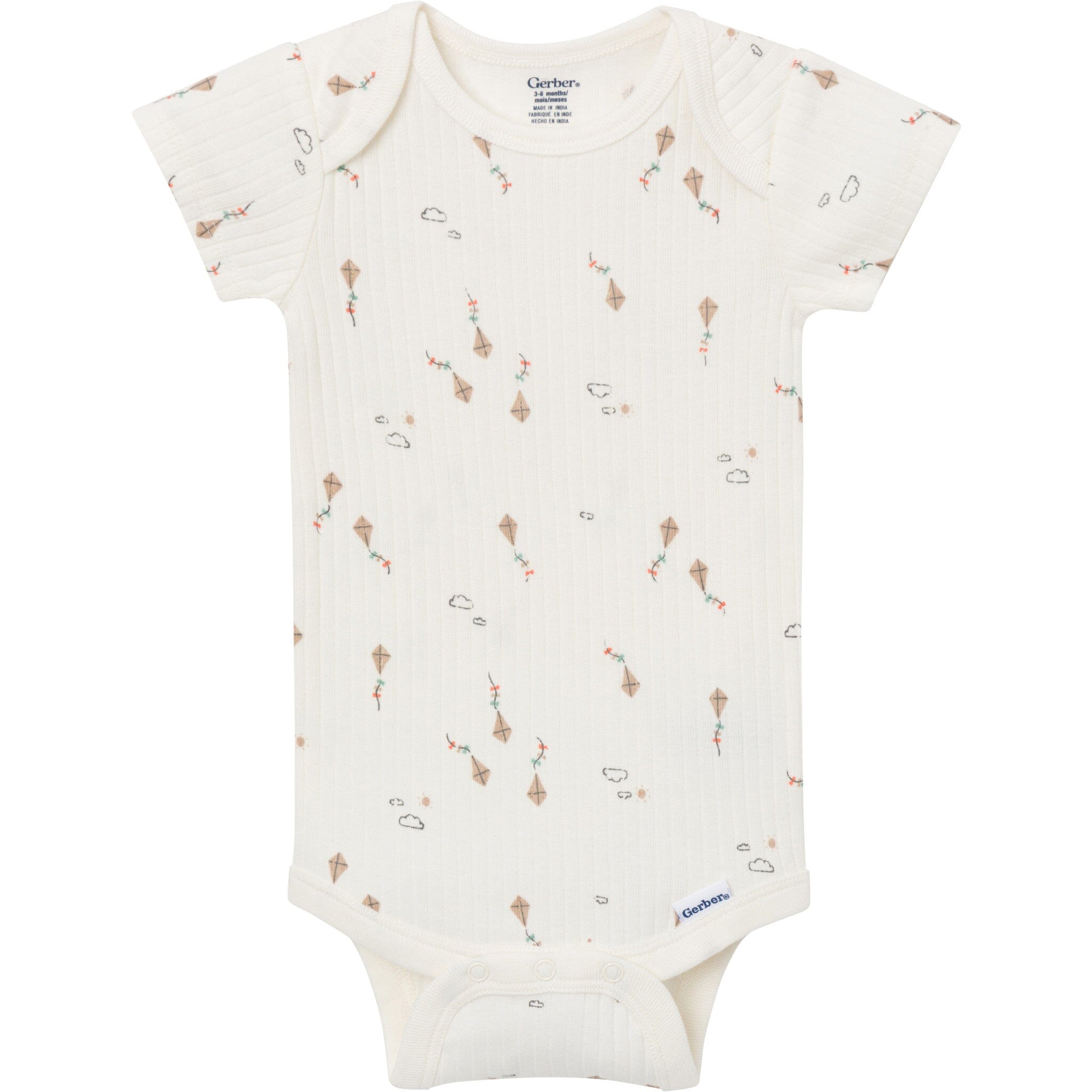 4-Pack Baby Neutral Sunny Day Kites Short Sleeve Bodysuits onesies Gerber® 