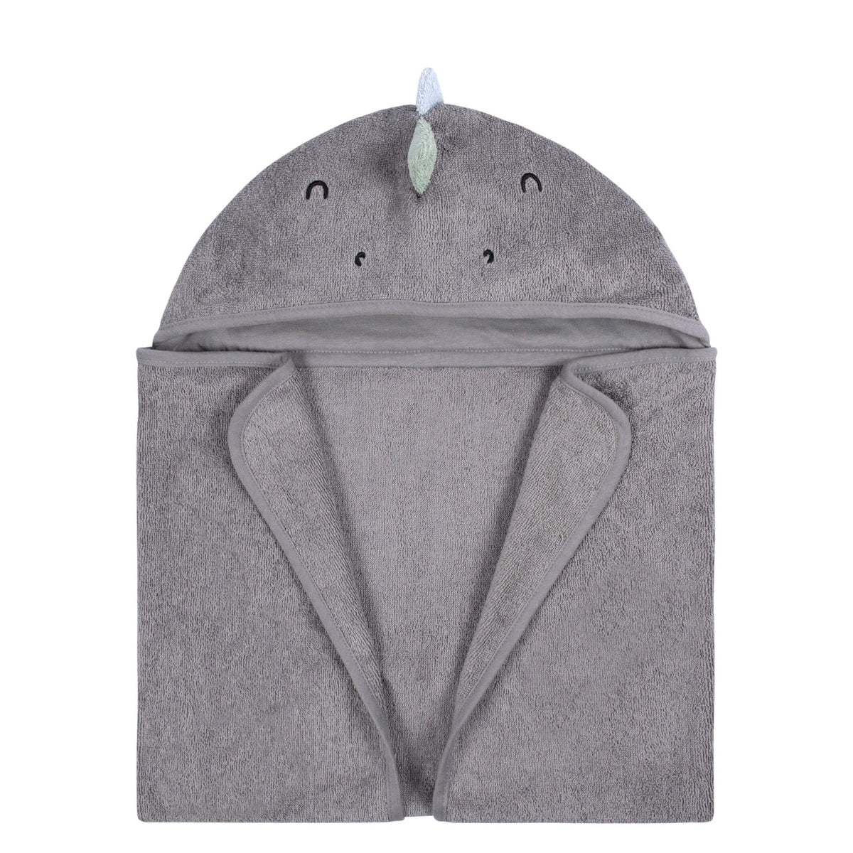 4-Piece Baby Boys Charcoal Dino Towel & Washcloths