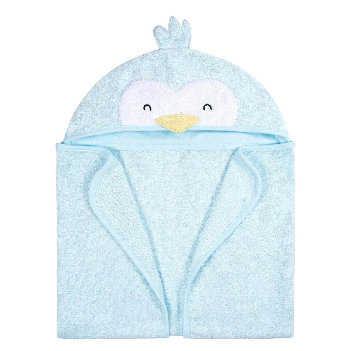4-Piece Baby Neutral Blue Penguin Towel & Washcloths