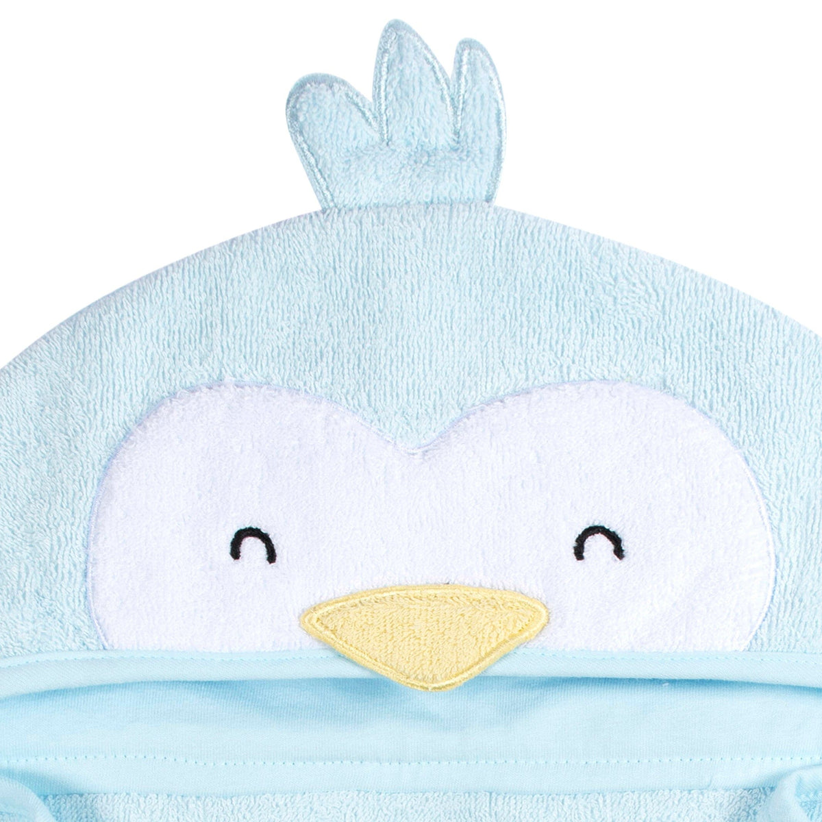 4-Piece Baby Neutral Blue Penguin Towel & Washcloths
