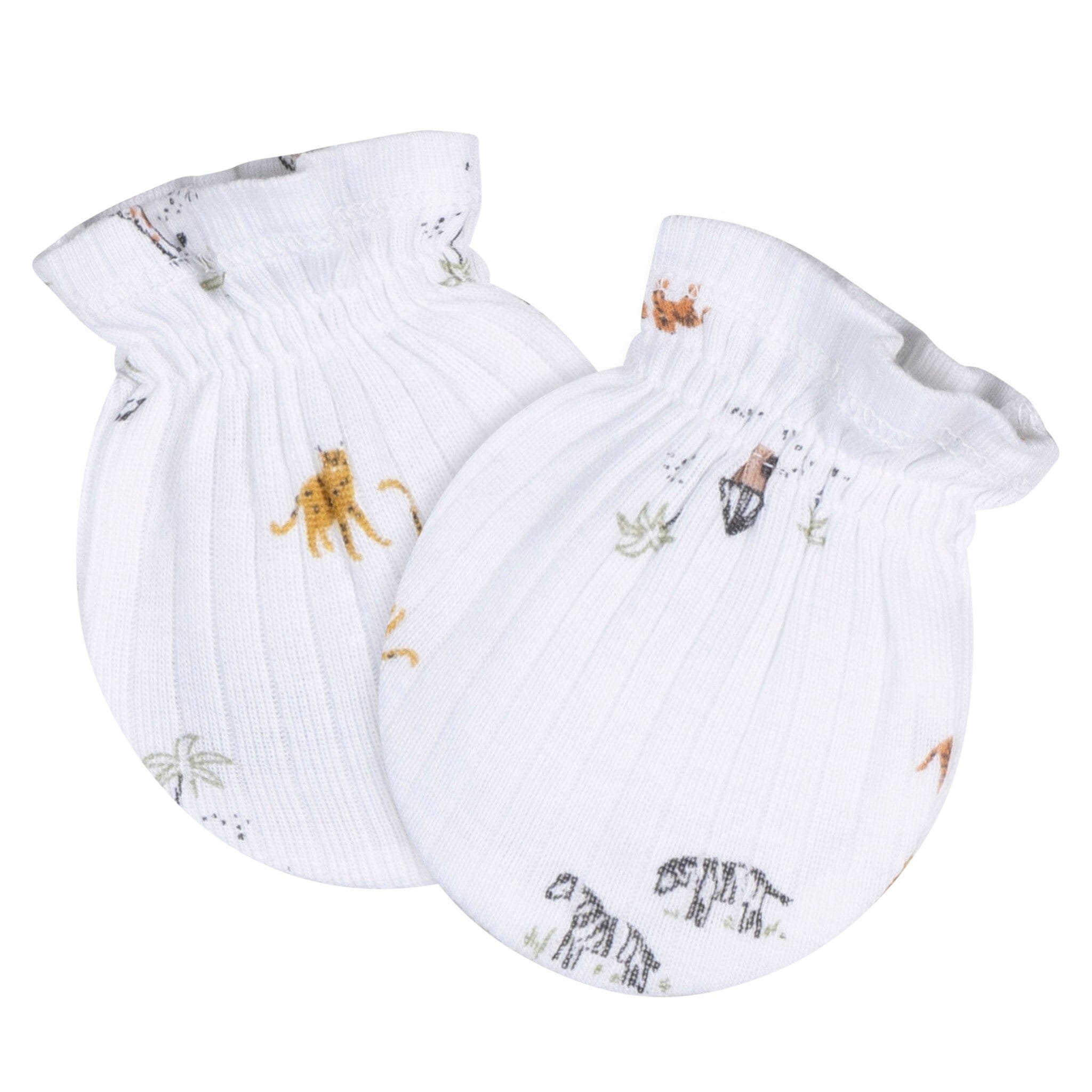4-Piece Baby Neutral Safari Cap and Mitten Set Accessories Gerber® 