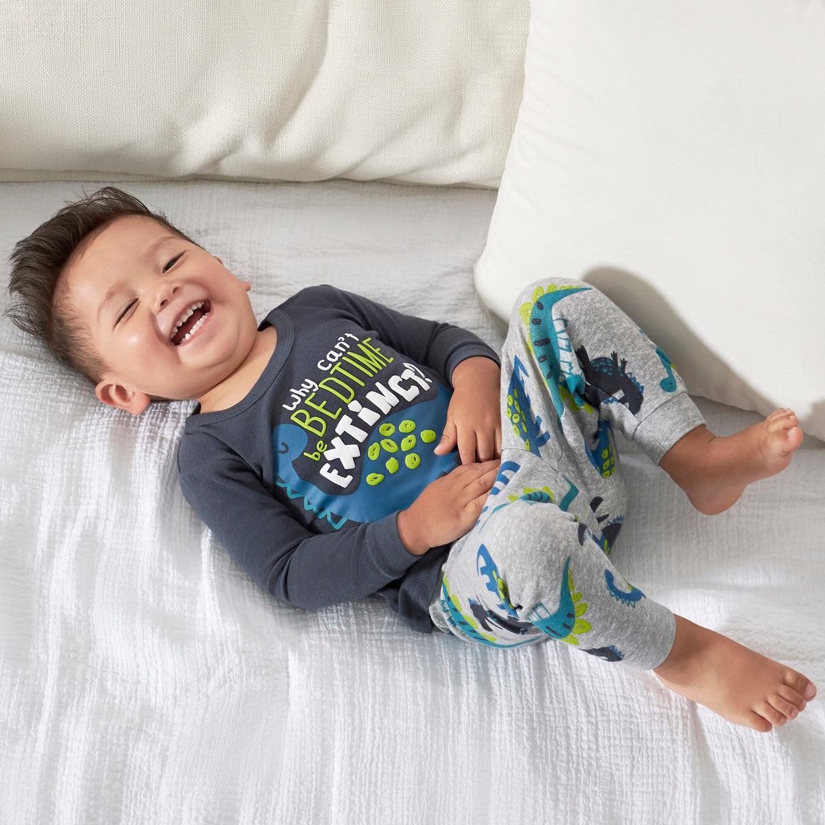 4-Piece Infant & Toddler Boys Big Dino Snug Fit Cotton Pajamas