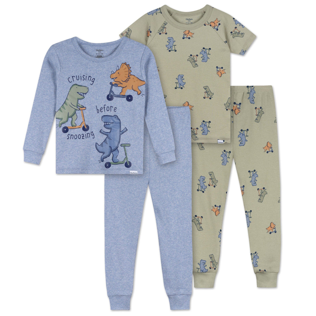 4-Piece Infant & Toddler Boys Dino Pajama Set sleepwear Gerber® 