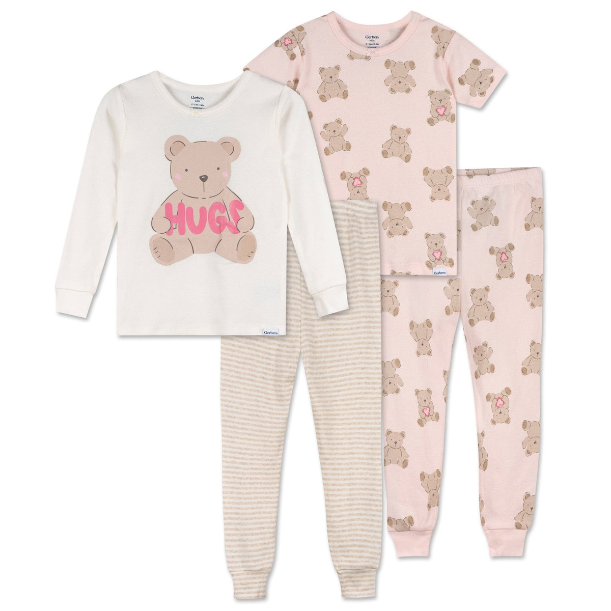 4-Piece Infant & Toddler Girls Bears Pajama Set sleepwear Gerber® 
