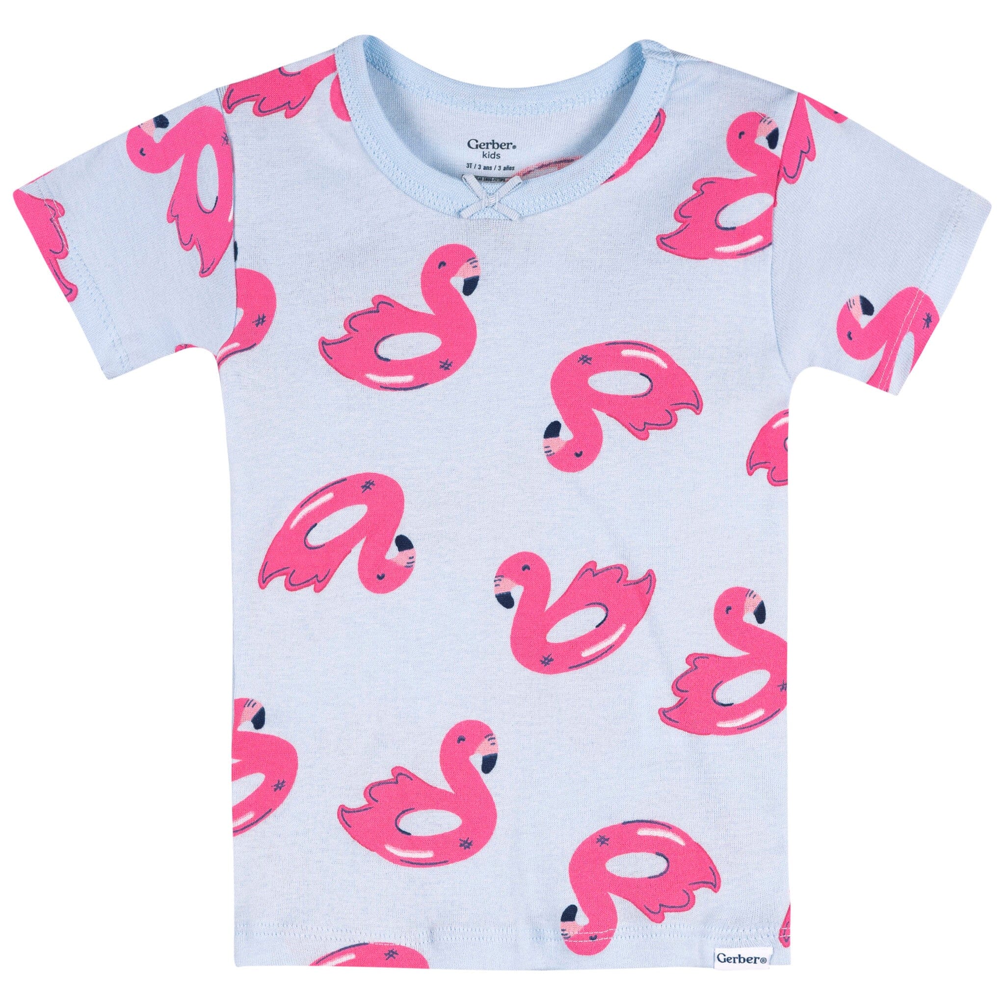4-Piece Infant & Toddler Girls Flamingo Floatie Cotton Pajama Short Set sleepwear Gerber® 