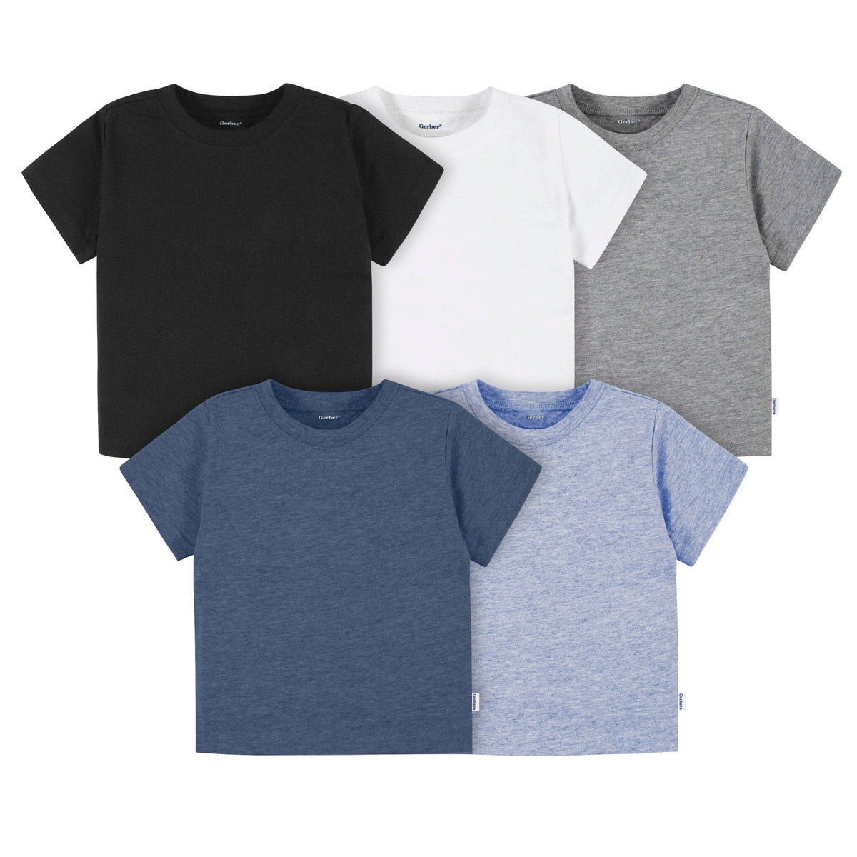 5-Pack Baby & Toddler Boys Cool Blue Short Sleeve T-Shirts Tops Gerber® 