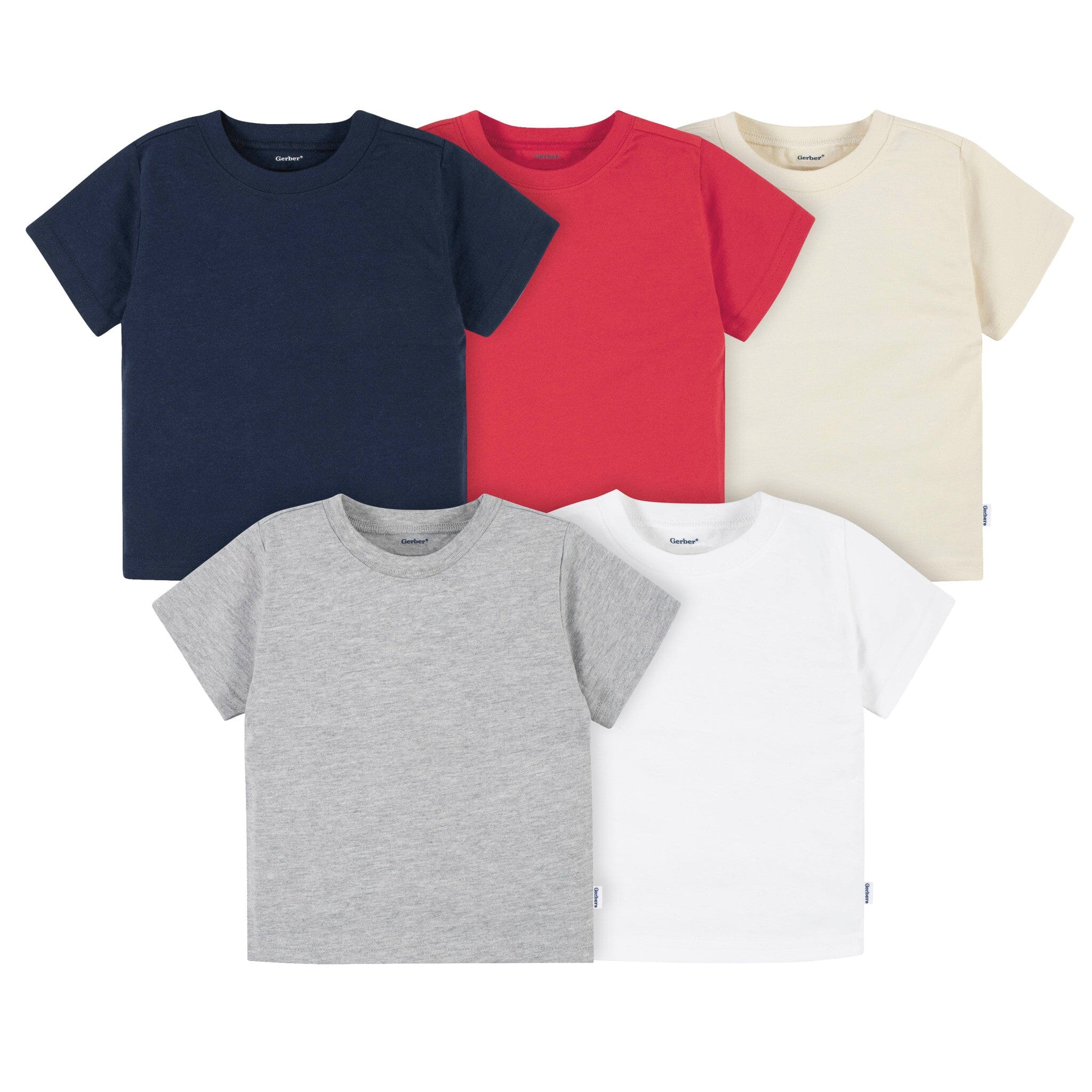 5-Pack Baby & Toddler Boys Classic Neutral Short Sleeve T-Shirts Tops Gerber® 
