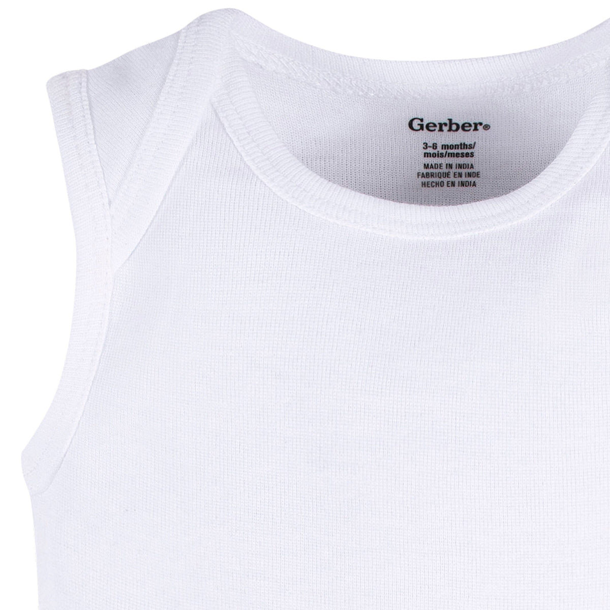 5- Baby Neutral White Sleeveless Onesies® Bodysuits