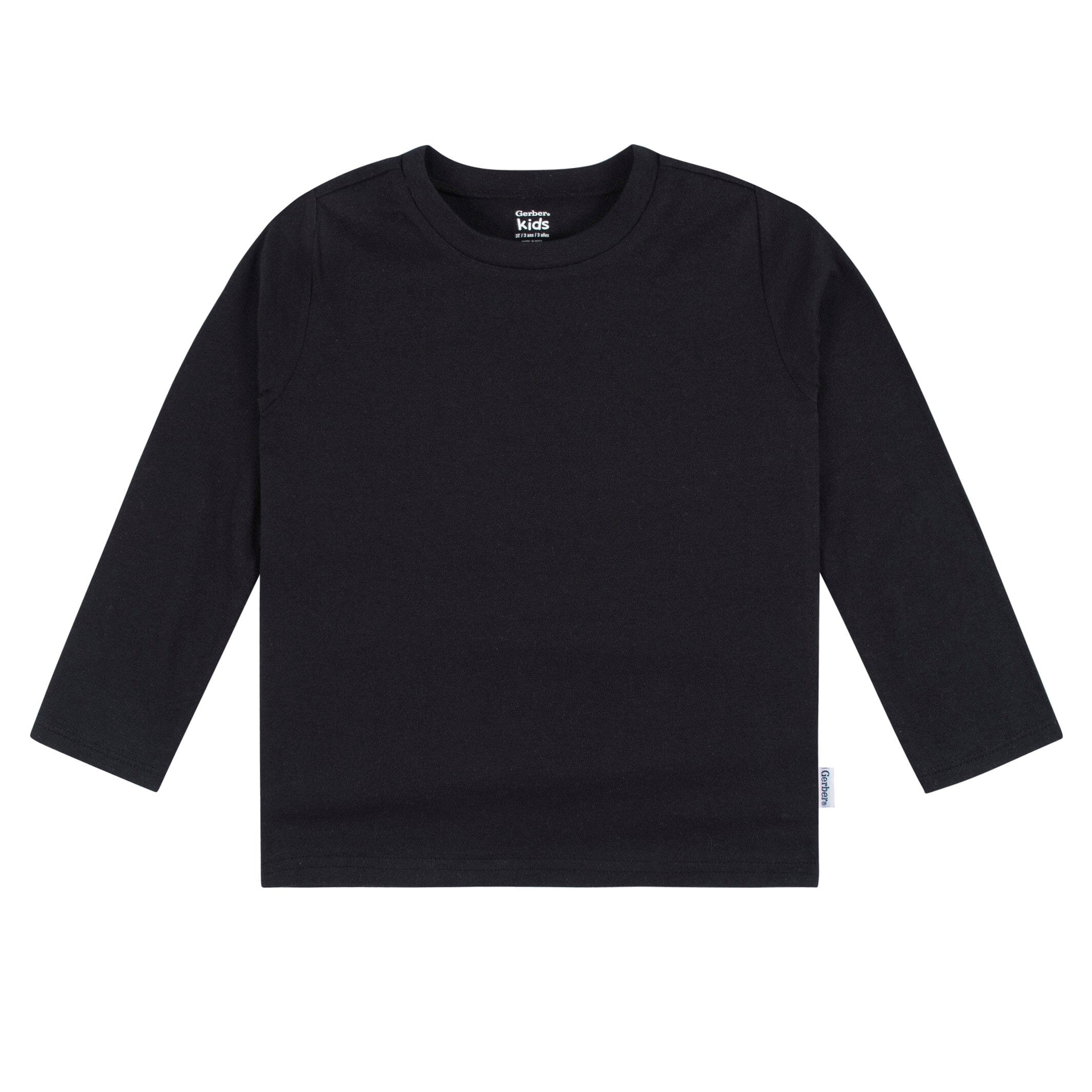 5-Pack Baby & Toddler Black Premium Long Sleeve T-Shirts