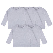 5-Pack Baby & Toddler Grey Heather Premium Long Sleeve T-Shirts