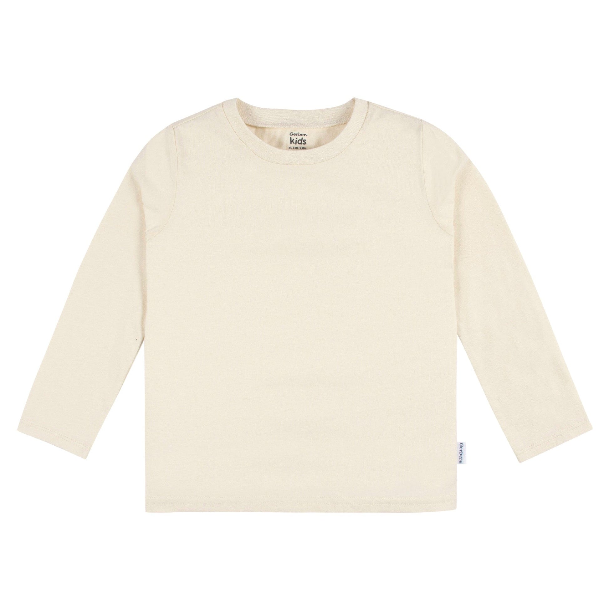 5-Pack Baby & Toddler Natural Premium Long Sleeve T-Shirts