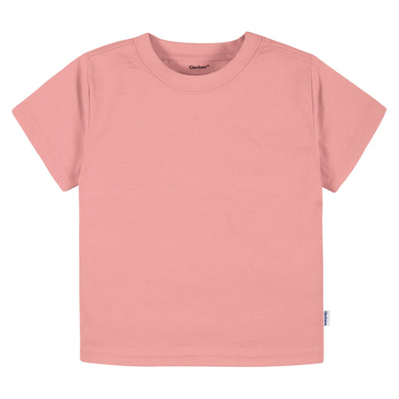 5-Pack Baby & Toddler Girls Mauve Pink Premium Short Sleeve T-Shirts