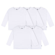 5-Pack Baby & Toddler White Premium Long Sleeve T-Shirts