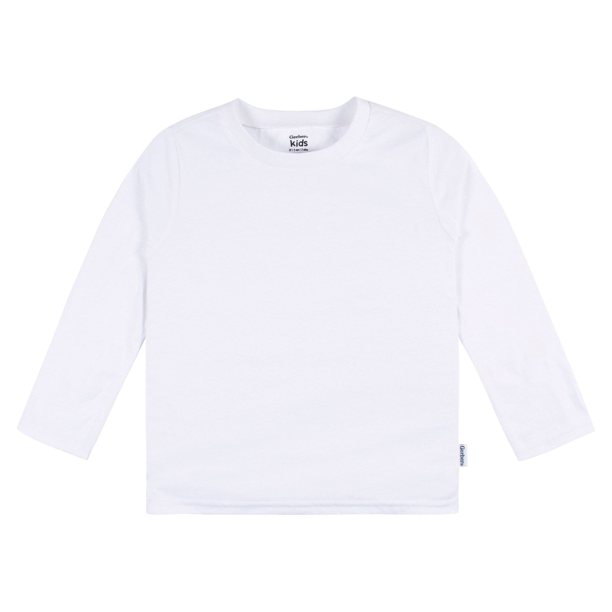 5-Pack Baby & Toddler White Premium Long Sleeve T-Shirts