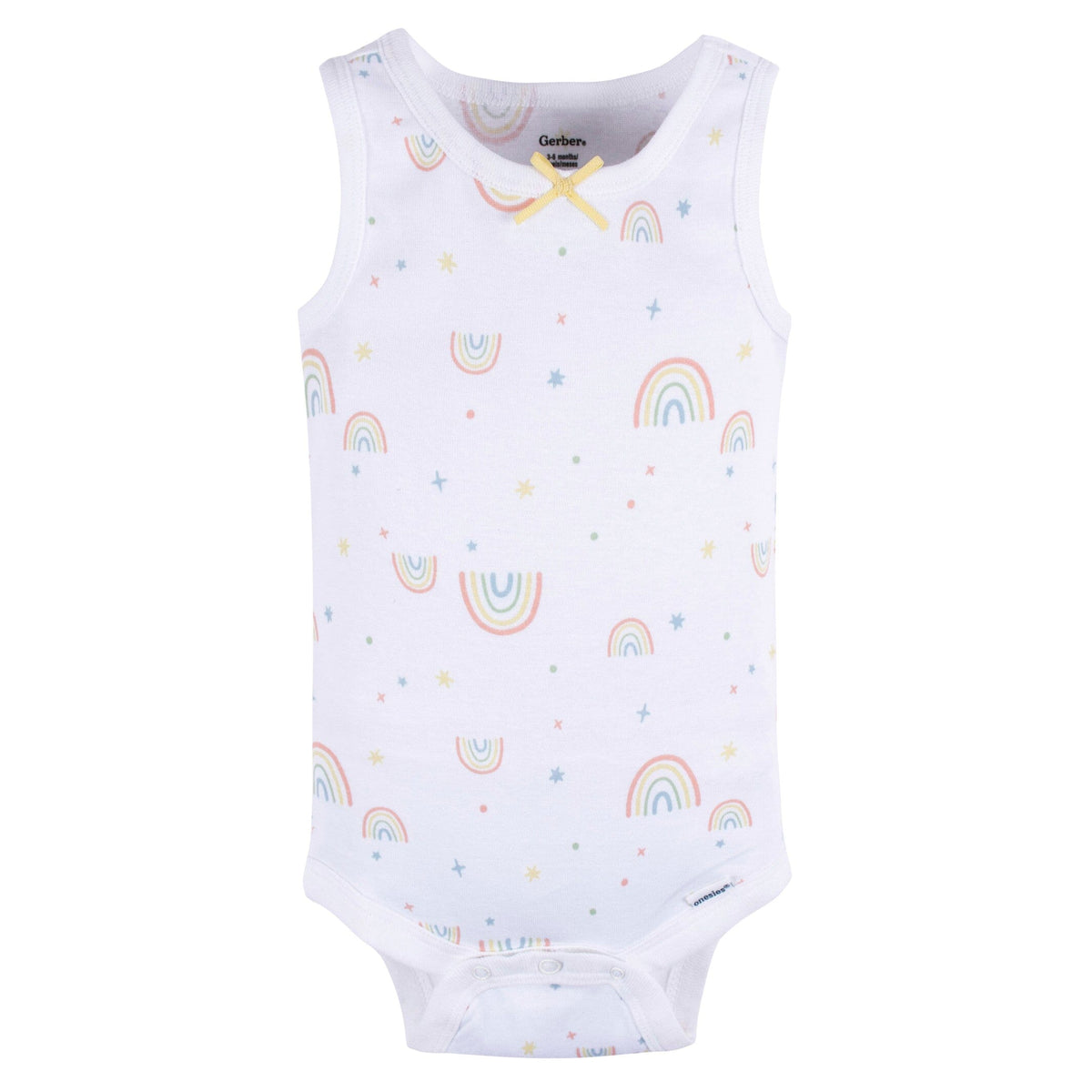5-Pack Baby Girls Orange Flowers Sleeveless Onesies® Bodysuits